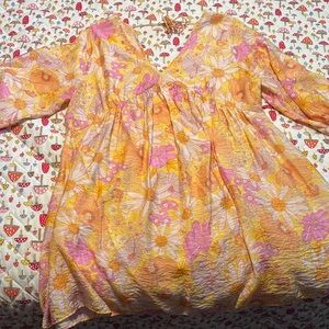 H&M floral balloon sleeve short dress! Summer chic size xl women’s